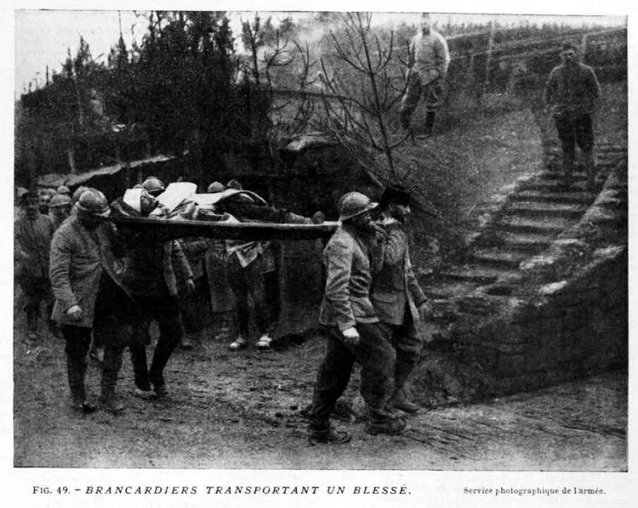 Brancardage de blessés - http://87dit.canalblog.com/archives/2019/11/02/37755039.html